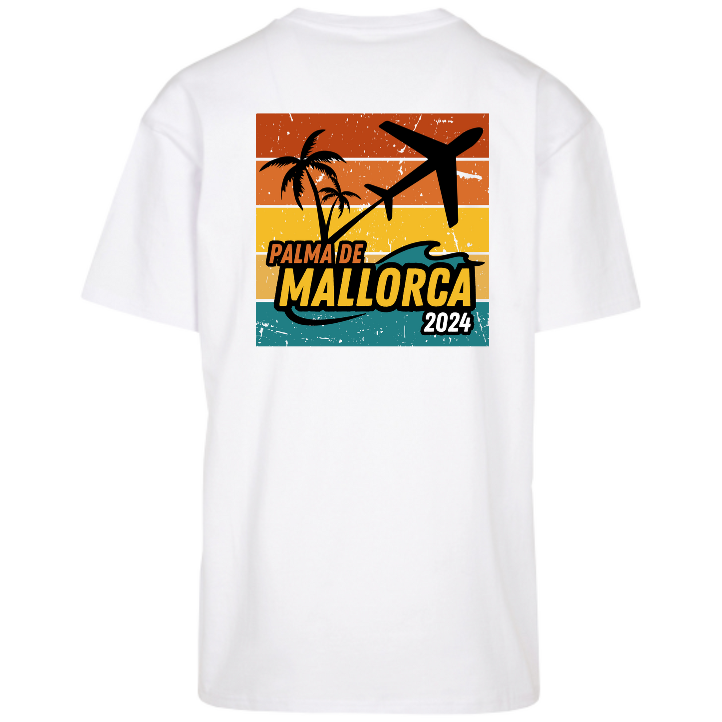 Mallorca Palma Heavy Oversized Malle T-Shirt mit Backprint im Retro Look