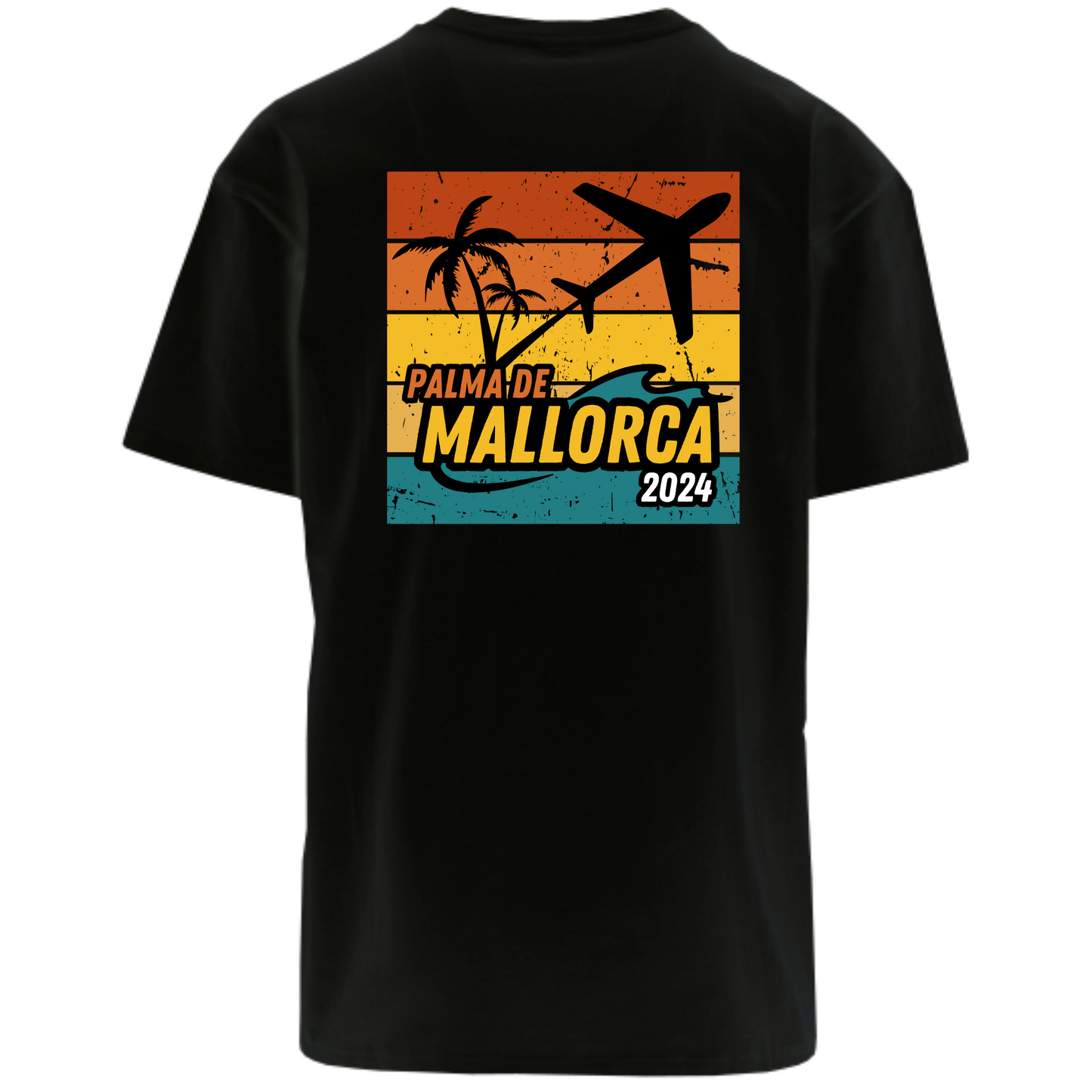 Mallorca Palma Heavy Oversized Malle T-Shirt mit Backprint im Retro Look